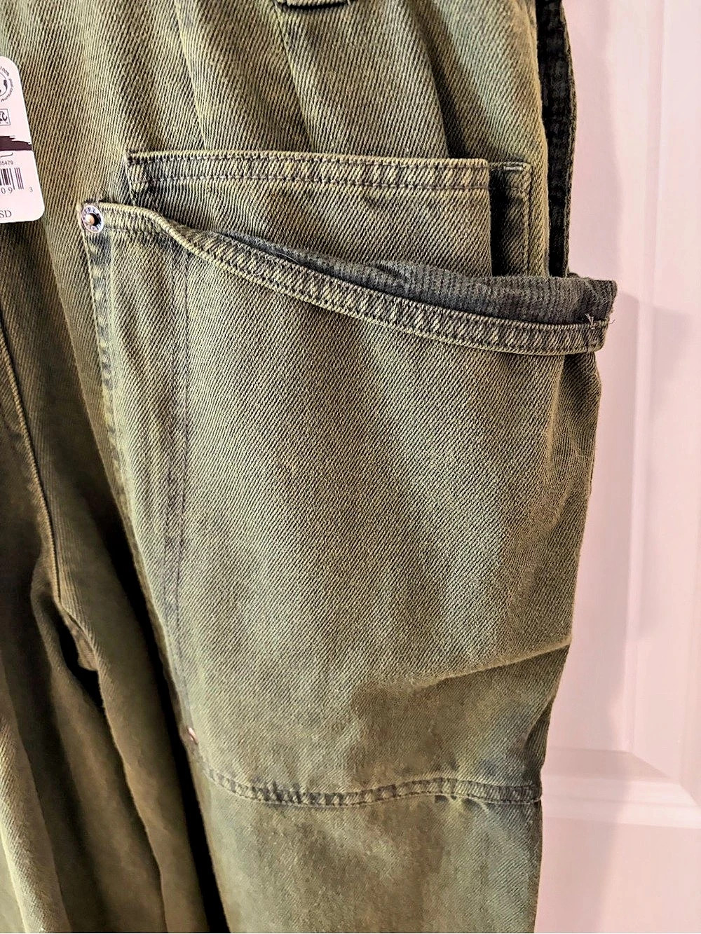 Free People - We the Free - Just in Time Overalls - Army Green S NWT - Picture 12 of 15
